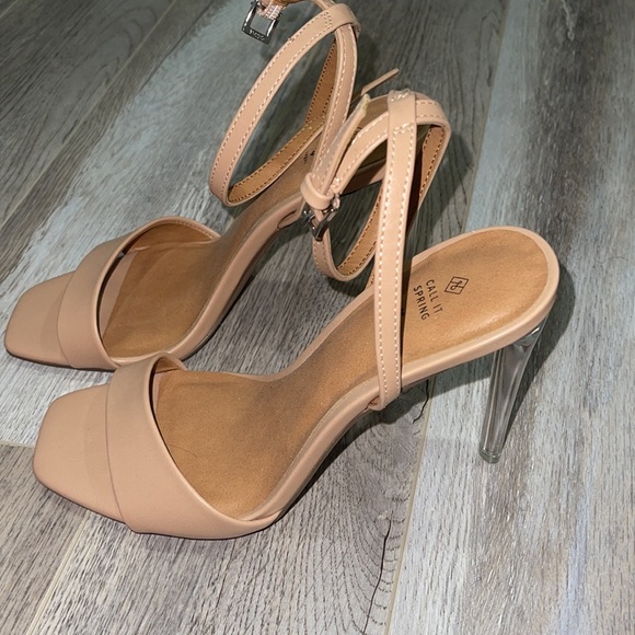 Call it spring never worn open toe nude heels - Picture 2 of 5
